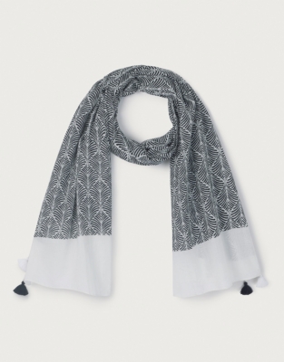 Organic Cotton Shell Print Scarf-Best Scarves for Fall