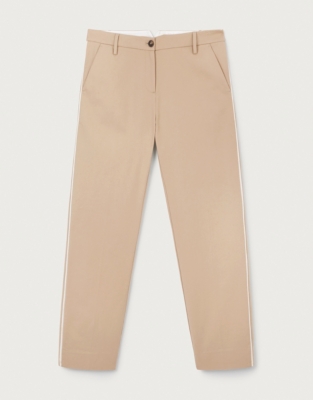 Organic Cotton Side Stripe Slim Leg Trousers