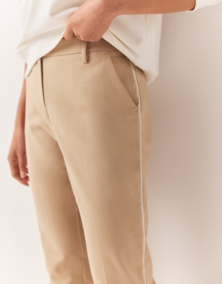 Organic Cotton Side Stripe Slim Leg Trousers