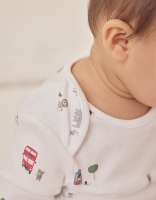 Organic Cotton Sightseeing London Sleepsuit & Bib Set (0–9mths)