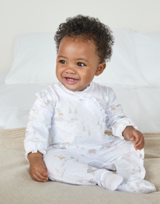 Organic Cotton Skating Safari Frill Sleepsuit (0–24mths)