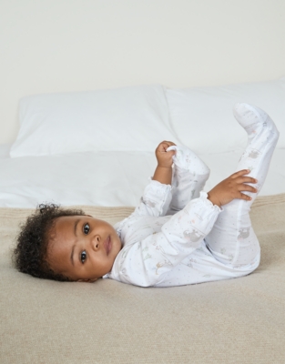 Organic Cotton Skating Safari Frill Sleepsuit (0–24mths)