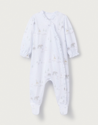 Organic Cotton Skating Safari Frill Sleepsuit (0–24mths)