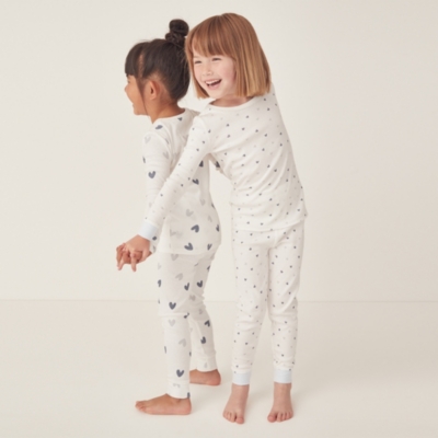 Organic Cotton Skinny Fit Big & Little Heart Pajamas – Set of 2 (1–12yrs)