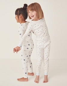 Organic Cotton Skinny Fit Big & Little Heart Pajamas – Set of 2 (1–12yrs)