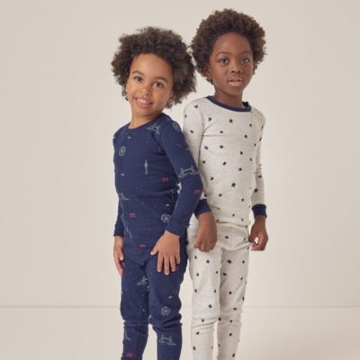 Organic Cotton Skinny Fit London & Star Pajamas – Set of 2 (1–12yrs)