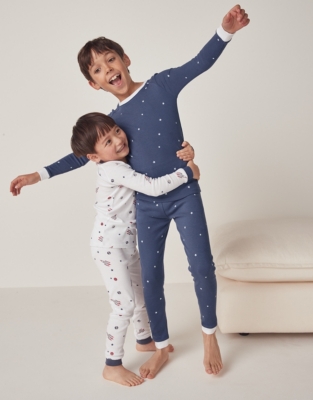 Organic Cotton Skinny Fit Rocket & Star Pyjamas – Set of 2 (1–12yrs)