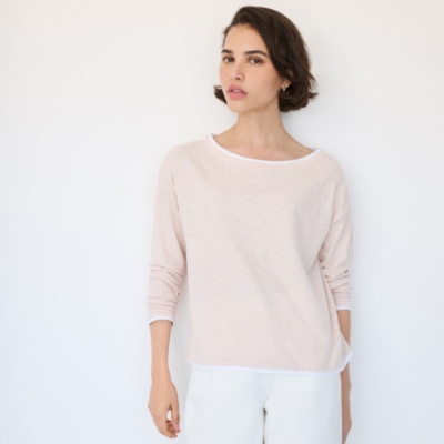 Organic Cotton Slash Neck Double Layer Top