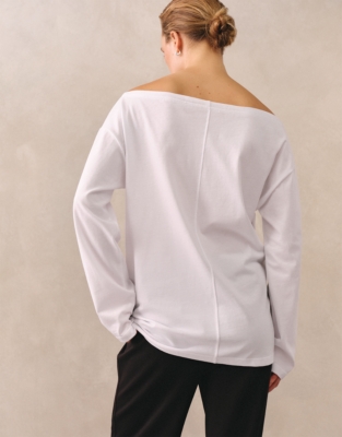 Organic Cotton Slash Neck Jersey Top
