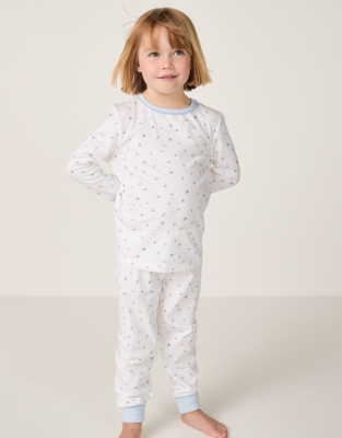 Organic Cotton Slim Fit Blueberry & Stripe Pyjamas (2–12yrs)