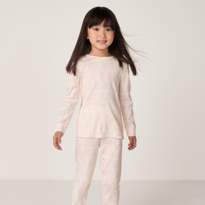 Organic Cotton Slim Fit Bunny Outline Pyjamas (2–12yrs)