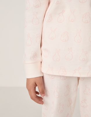 Organic Cotton Slim Fit Bunny Outline Pyjamas (2–12yrs)