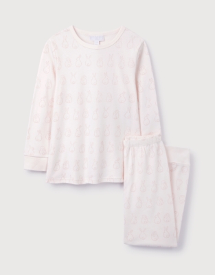 Organic Cotton Slim Fit Bunny Outline Pyjamas (2–12yrs)