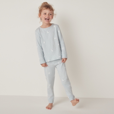 Organic Cotton Slim Fit Bunny Print Pajamas (1–12yrs)