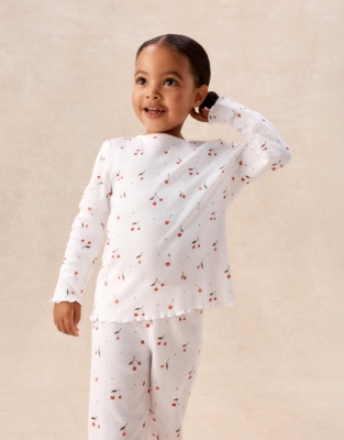 Organic Cotton Slim Fit Cherry Print Pyjamas (2–12yrs)