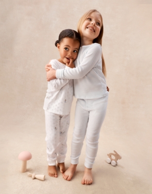 Organic Cotton Slim Fit Fairy & Stripe Pyjamas — Set of 2 (2–12yrs)