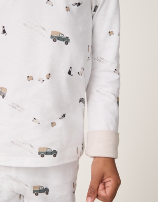 Organic Cotton Slim Fit Farm Scene Pyjamas (2–12yrs)