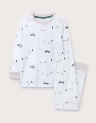 Organic Cotton Slim Fit Farm Scene Pyjamas (2–12yrs)