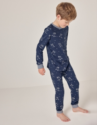 Organic Cotton Slim Fit Glow In The Dark Skating Bear Pyjamas (1–12yrs)