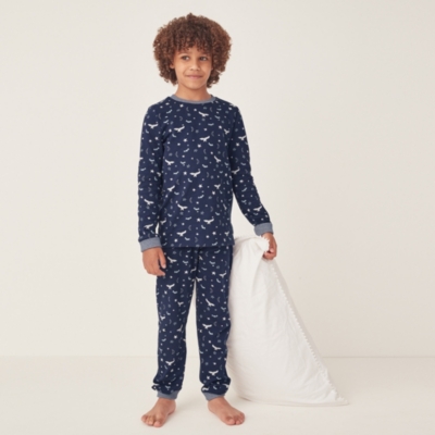 Organic Cotton Slim Fit Glow In The Dark Woodland Print Pyjamas (1–12yrs)