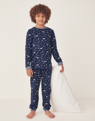 Organic Cotton Slim Fit Glow In The Dark Woodland Print Pyjamas (1–12yrs)