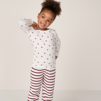 Organic Cotton Slim Fit Heart & Stripe Pyjamas (2–12yrs)
