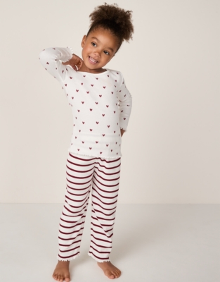 Organic Cotton Slim Fit Heart & Stripe Pyjamas (2–12yrs)