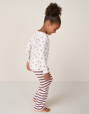 Organic Cotton Slim Fit Heart & Stripe Pyjamas (2–12yrs)