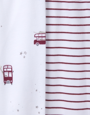 Organic Cotton Slim Fit London & Stripe Pyjamas – Set of 2 (2–12yrs)