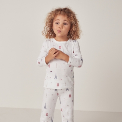 Organic Cotton Slim Fit London To Paris Print Pyjamas (1–12yrs)