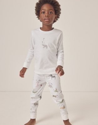 Organic Cotton Slim Fit Party Animals Pyjamas (1–6yrs)