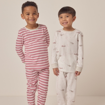 Organic Cotton Slim Fit Plane & Striped Pyjamas – Set of 2 (1–12yrs)