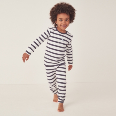 Organic Cotton Slim Fit Wide Rib Space Embroidered Pyjamas (1–12yrs)