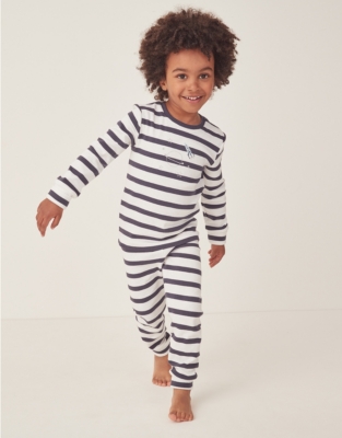 Organic Cotton Slim Fit Wide Rib Space Embroidered Pyjamas (1–12yrs)