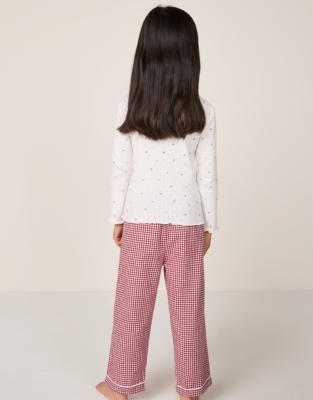 Organic Cotton Slim Fit Winter Floral & Gingham Pyjamas (2–12yrs)