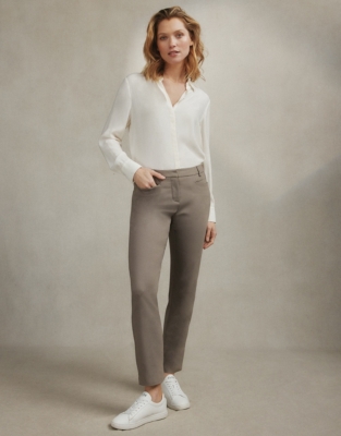 Cotton slim leg on sale trousers