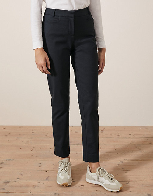 Organic-Cotton Slim-Leg Trousers | Clothing Sale | The White Company UK