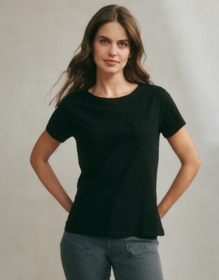 Organic Cotton Slub Crew Neck T-Shirt - Black