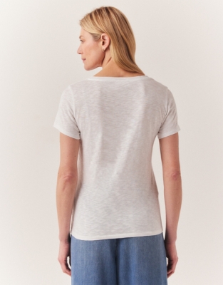 Organic Cotton Slub Crew Neck T-Shirt - White