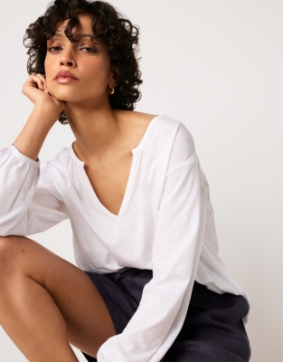 Organic Cotton Slub Jersey Boho Blouse