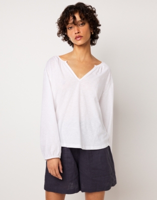 Organic Cotton Slub Jersey Boho Blouse