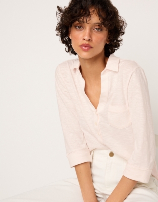 Organic Cotton Slub Jersey Rib Side Shirt
