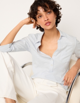 Organic Cotton Slub Jersey Rib Side Shirt