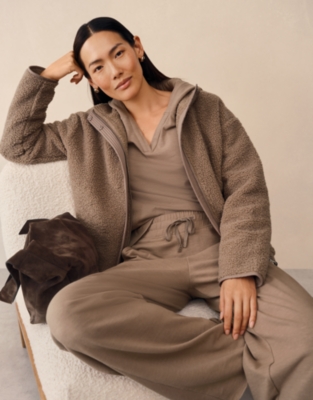 Organic Cotton Slub Lightweight Hoodie - Hot Chocolate