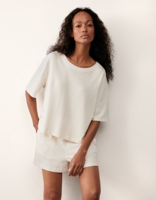 Organic Cotton Slub Lightweight Short Sleeve T-Shirt - Lait