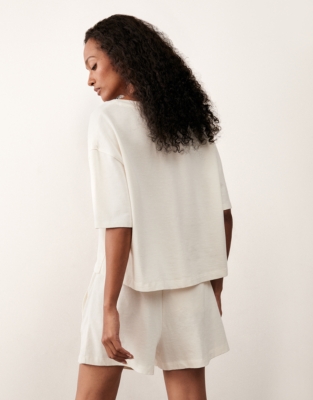 Organic Cotton Slub Lightweight Short Sleeve T-Shirt - Lait