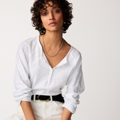 Organic Cotton Slub Relaxed Henley Top
