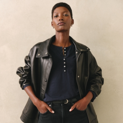 Organic Cotton Slub Relaxed Henley Top