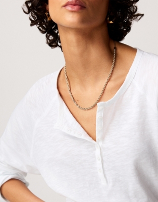 Organic Cotton Slub Relaxed Henley Top