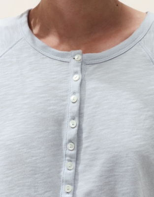 Organic Cotton Slub Relaxed Henley Top